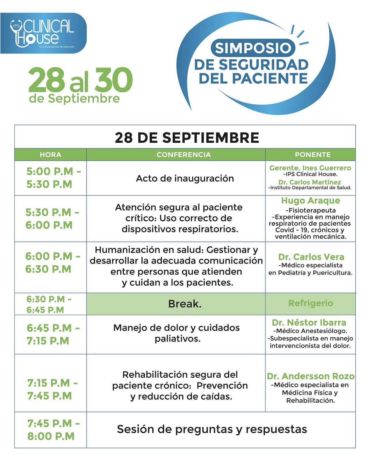 Cronograma Día 1